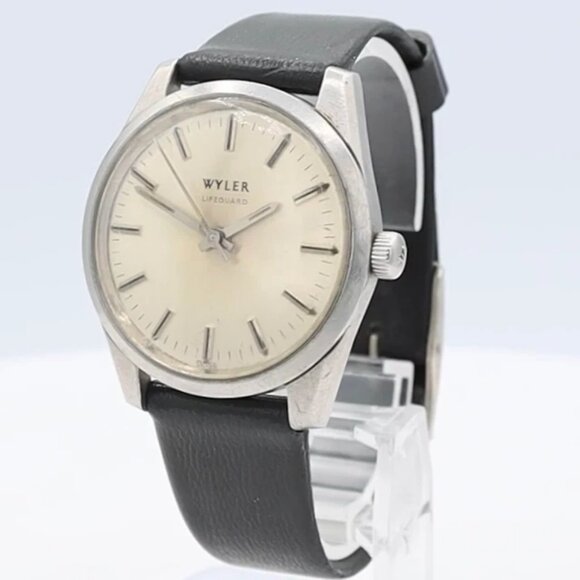 Vintage Wyler Lifeguard Sunburst Men\'s Mechanical Wristwatch Swiss Steel main image 4